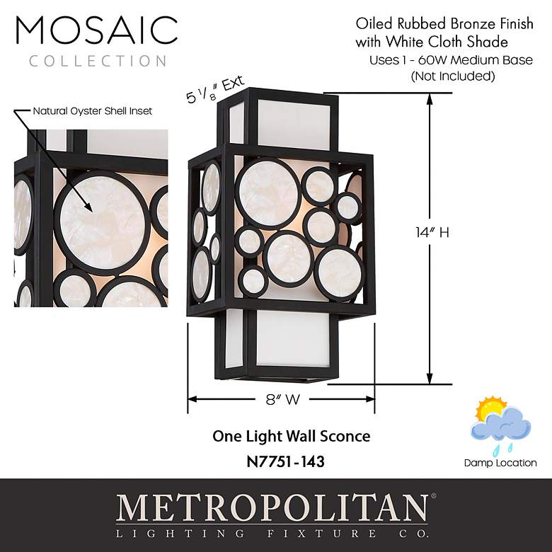 Image 3 George Kovacs Mosaic 8" Wide Oil Rubbed Bronze Bath Light more views
