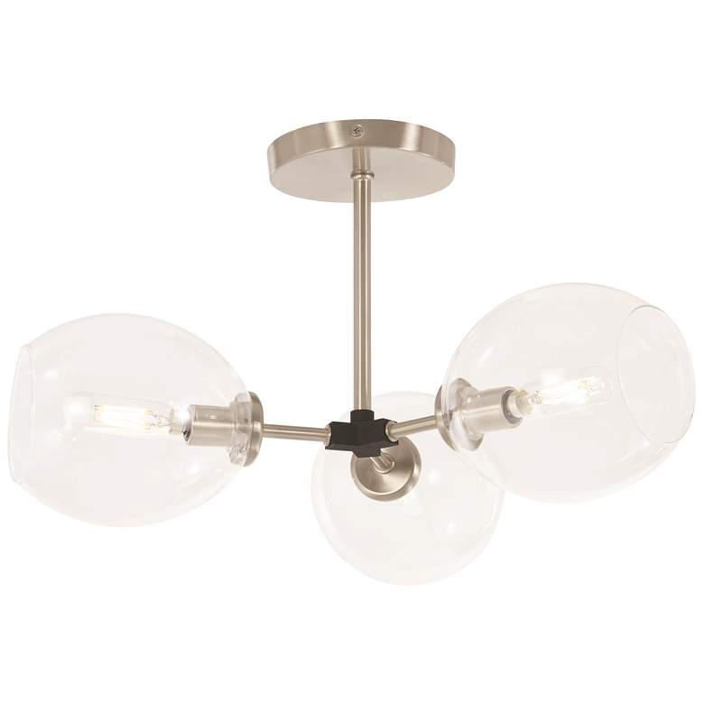 Image 1 George Kovacs Nexpo 3-Light Brushed Nickel and Black Accent Semi Flush