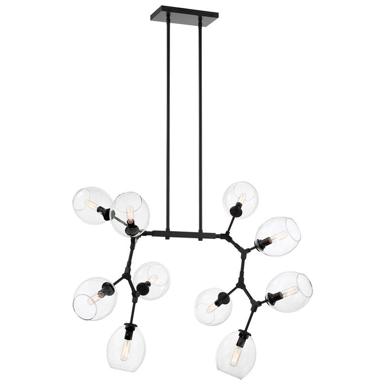 Image 1 George Kovacs Nexpo 50 1/2 inch Wide Coal 10-Light Chandelier