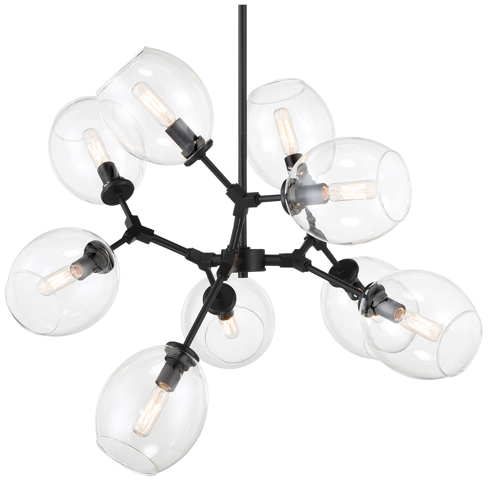 George Kovacs Nexpo 9-Light 30-in Coal Black Chandelier with Glass Shades