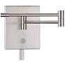 George Kovacs Nickel Reading Room LED Modern Plug-In Swing Arm Wall Lamp