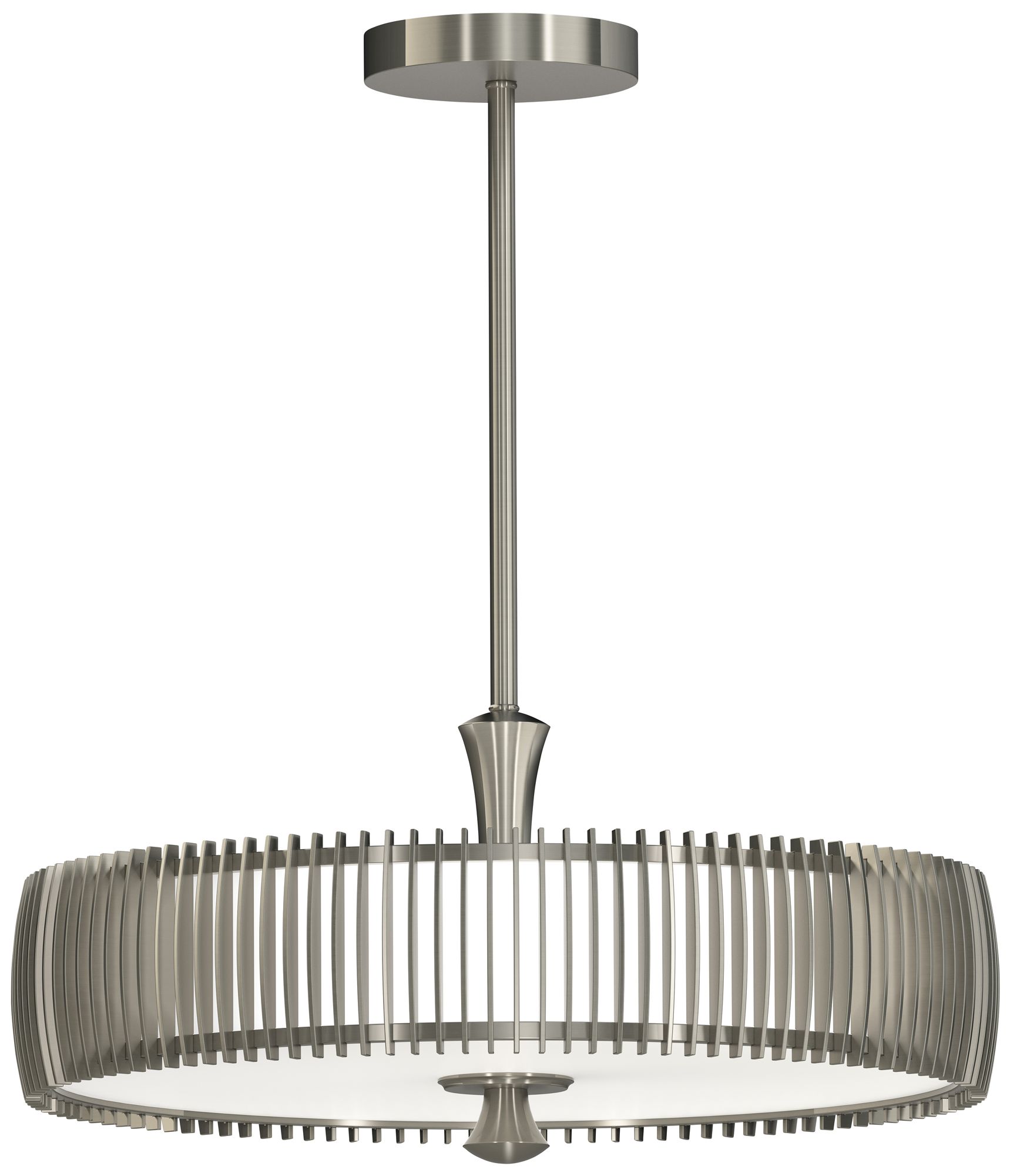 Image George Kovacs Night Moves LED 22.75in Pewter Pendant with White Glass Shade