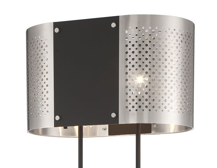 Image 2 George Kovacs Noho 2-Light Brushed Nickel and Sand Black Floor Lamp more views