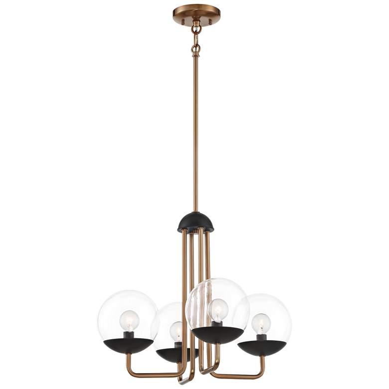 Image 2 George Kovacs Outer Limits 19" Wide Painted Bronze 4-Light Chandelier