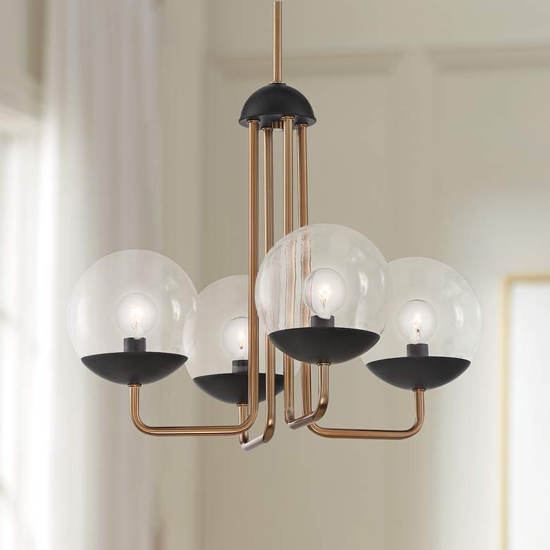 Image 1 George Kovacs Outer Limits 19" Wide Painted Bronze 4-Light Chandelier