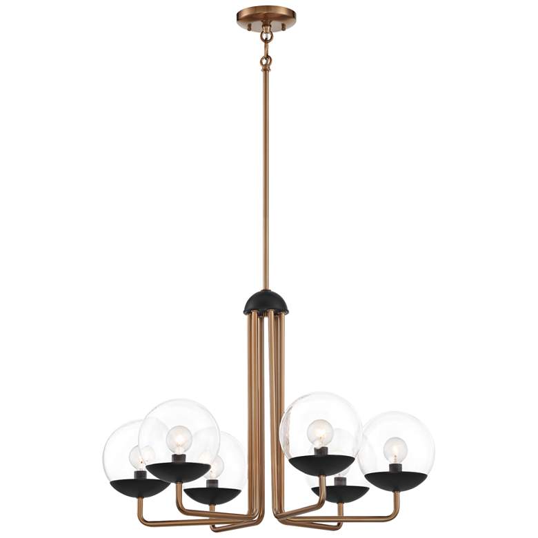 Image 2 George Kovacs Outer Limits 20 inch Wide Painted Bronze 6-Light Chandelier