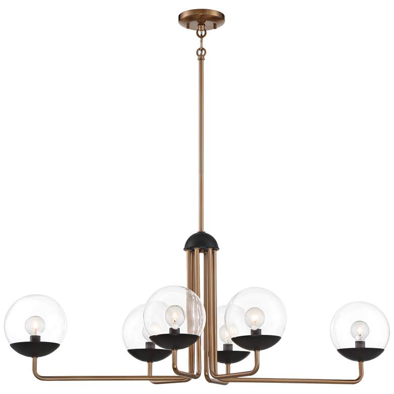 Image 2 George Kovacs Outer Limits 39" Wide Bronze Orb Glass Modern Chandelier