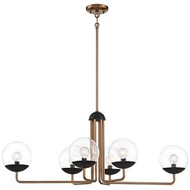 Image2 of George Kovacs Outer Limits 39" Wide Bronze Orb Glass Modern Chandelier