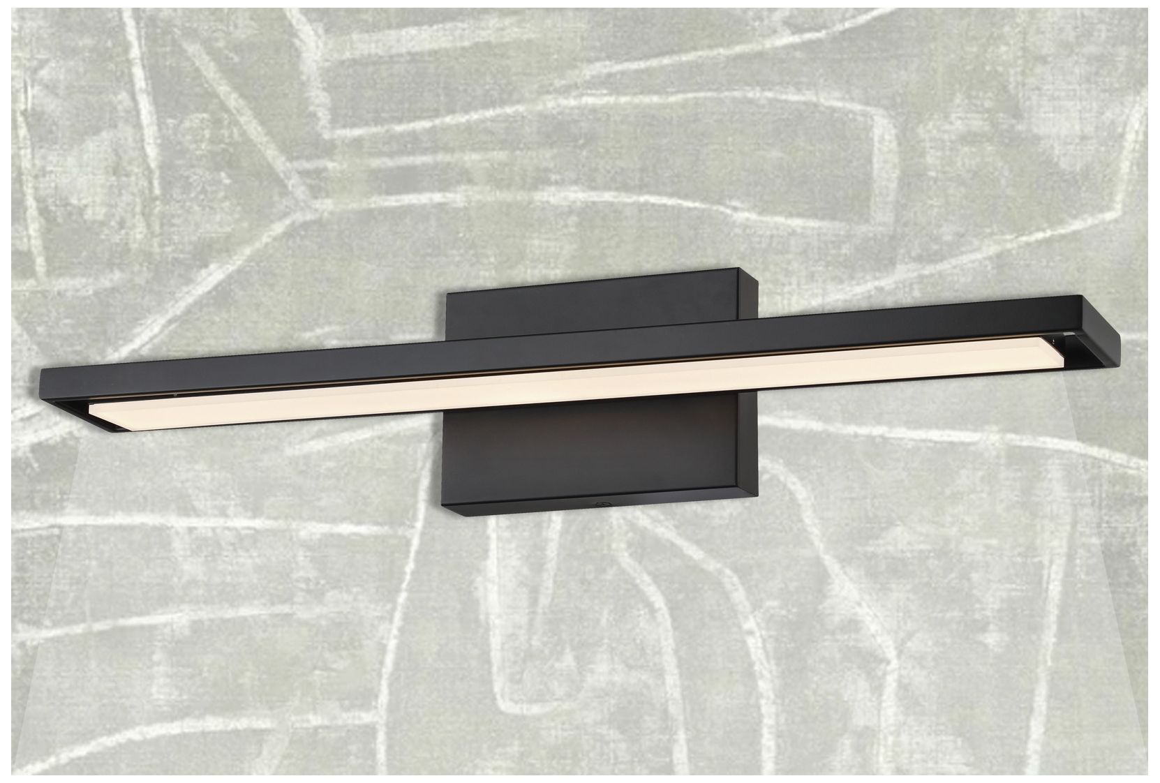 Image 3 George Kovacs Parallel 1-Light Black Vanity with Frosted Acrylic Shade more views