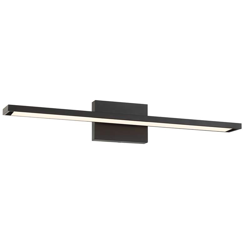 Image 1 George Kovacs Parallel 1-Light Black Vanity with Frosted Acrylic Shade