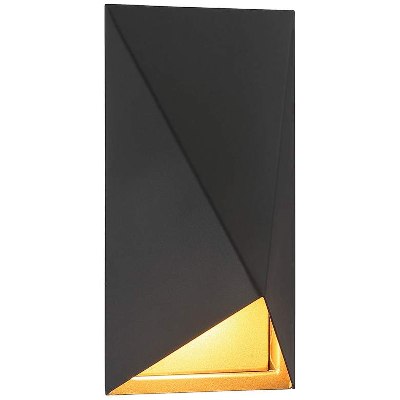 Image 1 George Kovacs Peekaboo LED 10-in Black and Gold Outdoor Wall Lantern Sconce