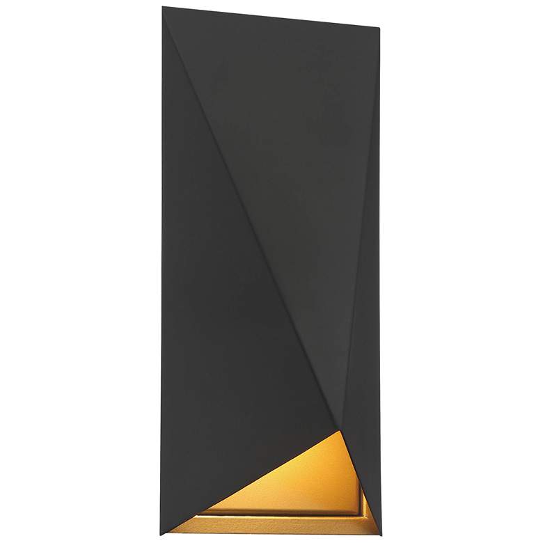 Image 1 George Kovacs Peekaboo LED 13.5-in Black n Gold Outdoor Wall Lantern Sconce