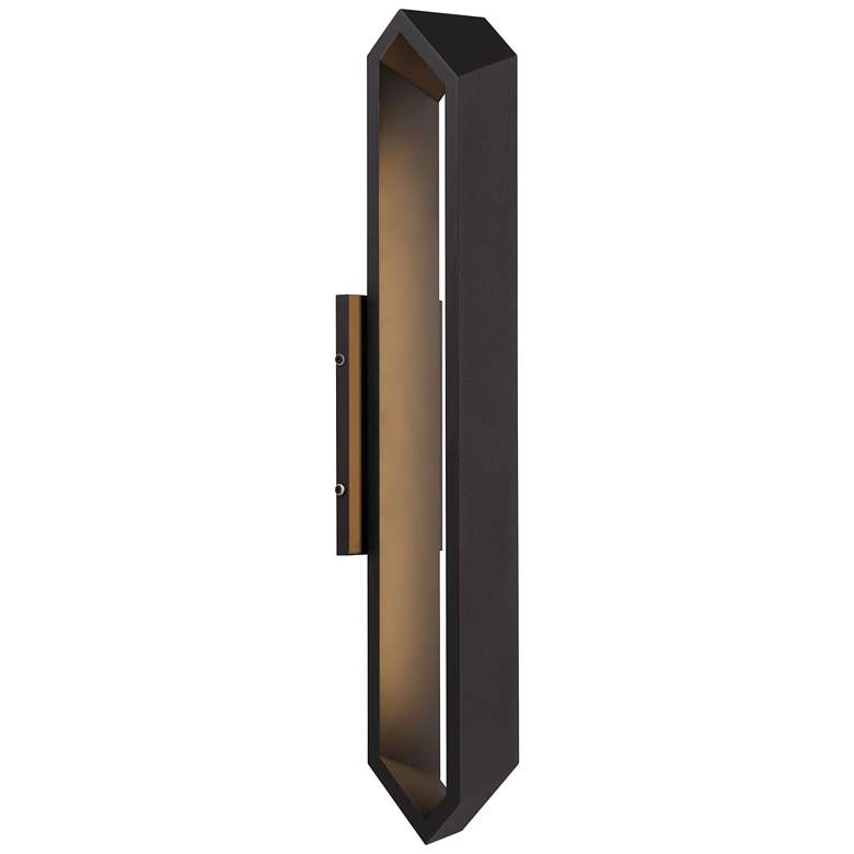 Image 1 George Kovacs Pitch LED Black Outdoor Wall Mount with Clear Glass Shade