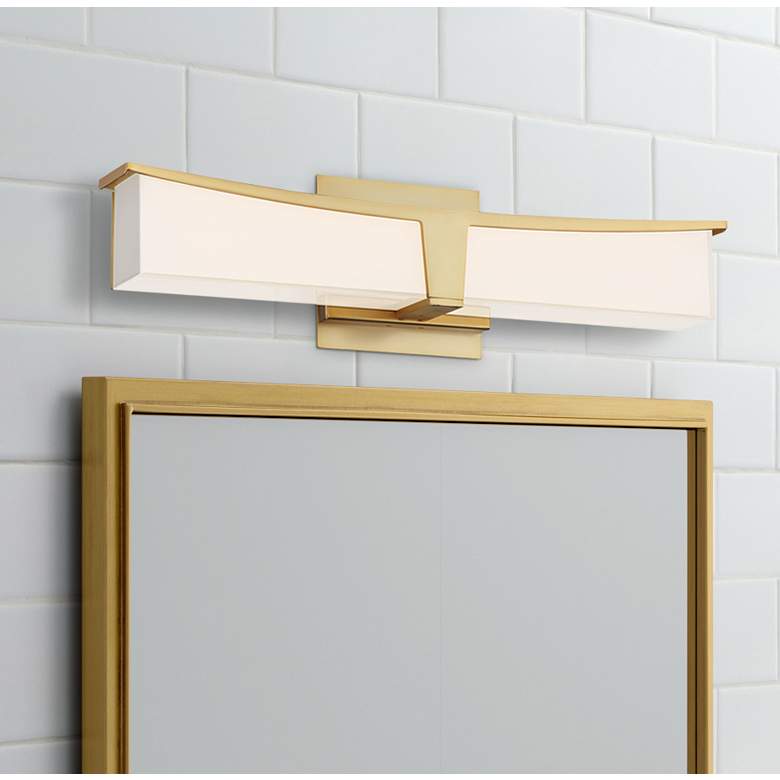 Image 1 George Kovacs Plane 18" Wide Honey Gold LED Bath Light