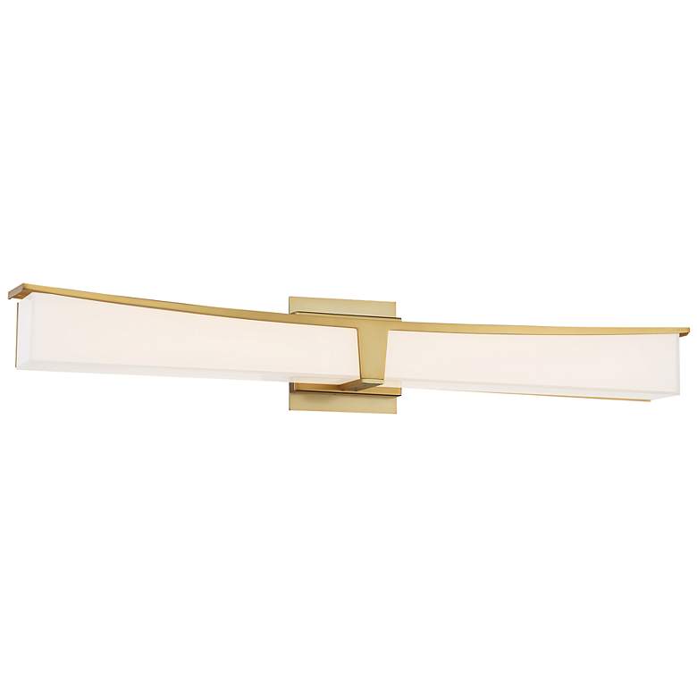 Image 2 George Kovacs Plane 30" Wide Honey Gold LED Bath Light