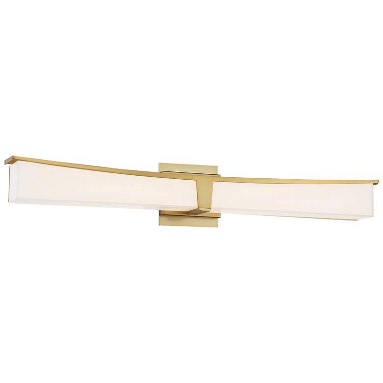 Image 2 George Kovacs Plane 30 inch Wide Honey Gold LED Bath Light