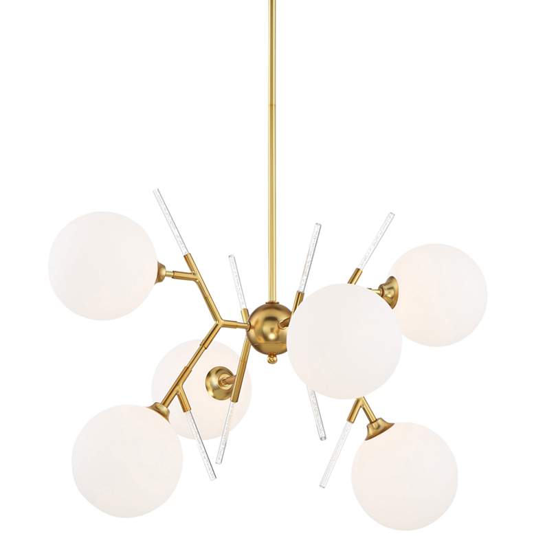 Image 2 George Kovacs Polares 28 inch Wide Honey Gold 6-Light Chandelier