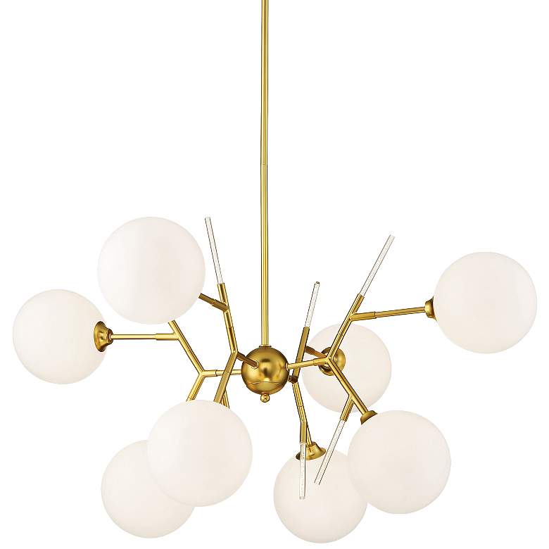 Image 2 George Kovacs Polares 36 inch Wide Honey Gold 8-Light Chandelier