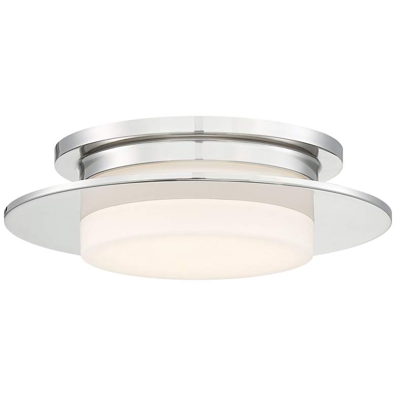 Image 2 George Kovacs Press 14"W Polished Nickel LED Ceiling Light