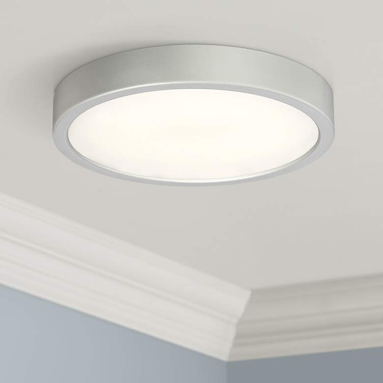 Image 1 George Kovacs Puzo 10" Wide Silver LED Ceiling Light