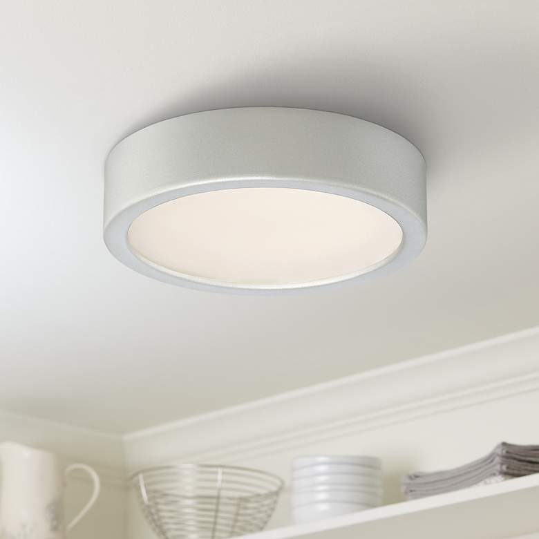 Image 1 George Kovacs Puzo 6" Wide Silver LED Ceiling Light