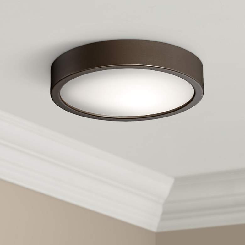 Image 1 George Kovacs Puzo 8" Wide Copper Bronze Modern LED Ceiling Light