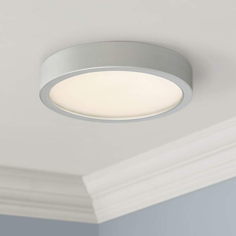 Image 1 George Kovacs Puzo 8" Wide Silver LED Ceiling Light