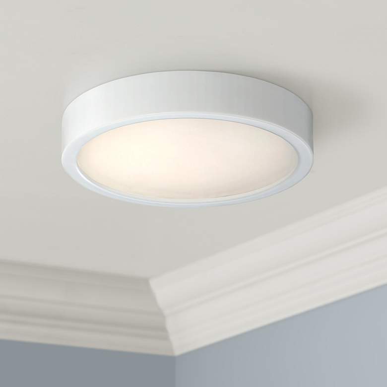 Image 1 George Kovacs Puzo 8" Wide White LED Ceiling Light