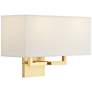 2_George Kovacs Rectangle 11" High Fabric Shade Modern Gold Wall Sconce
