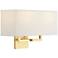 George Kovacs Rectangle 11" High Fabric Shade Modern Gold Wall Sconce