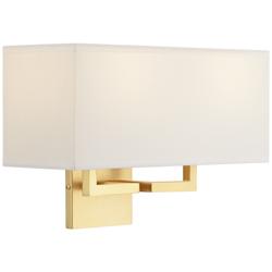 George Kovacs Rectangle 11" High Fabric Shade Modern Gold Wall Sconce