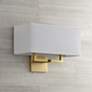 6_George Kovacs Rectangle 11" High Fabric Shade Modern Gold Wall Sconce more views