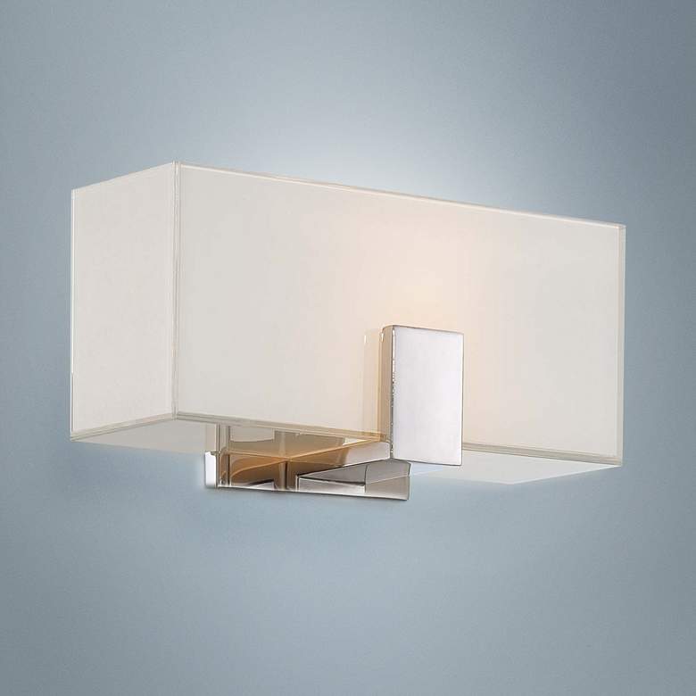 Image 1 George Kovacs Rectangular 10" Polished Nickel Wall Sconce