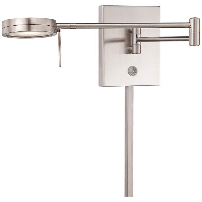 Image 2 George Kovacs Round Head LED Nickel Modern Plug-In Swing Arm Wall Lamp