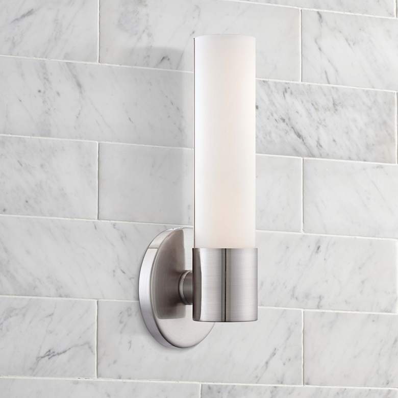 Image 1 George Kovacs Saber 12" High Brushed Nickel LED Sconce