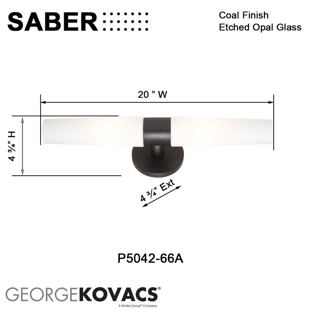Image 5 George Kovacs SABER - 2 LIGHT Black WALL SCONCE more views