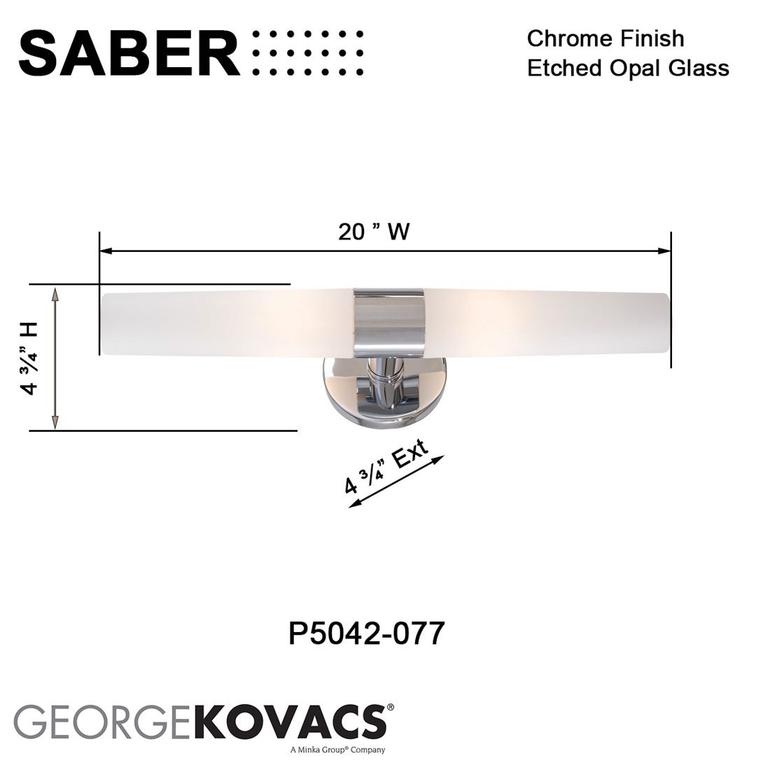 Image 6 George Kovacs Saber Chrome 2-Light Bath more views