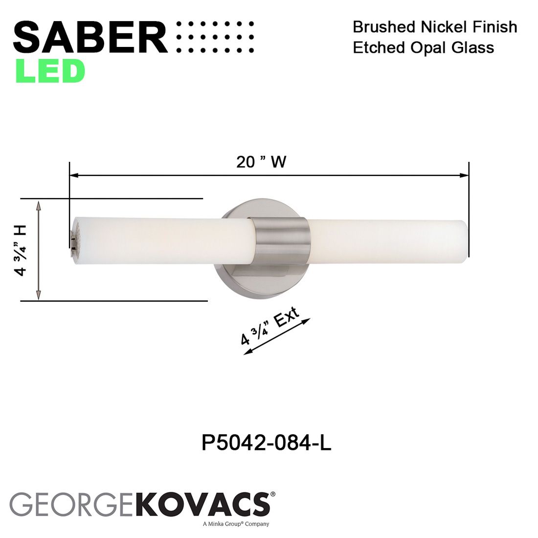 Image 7 George Kovacs Saber II LED Brushed Nickel Bath more views