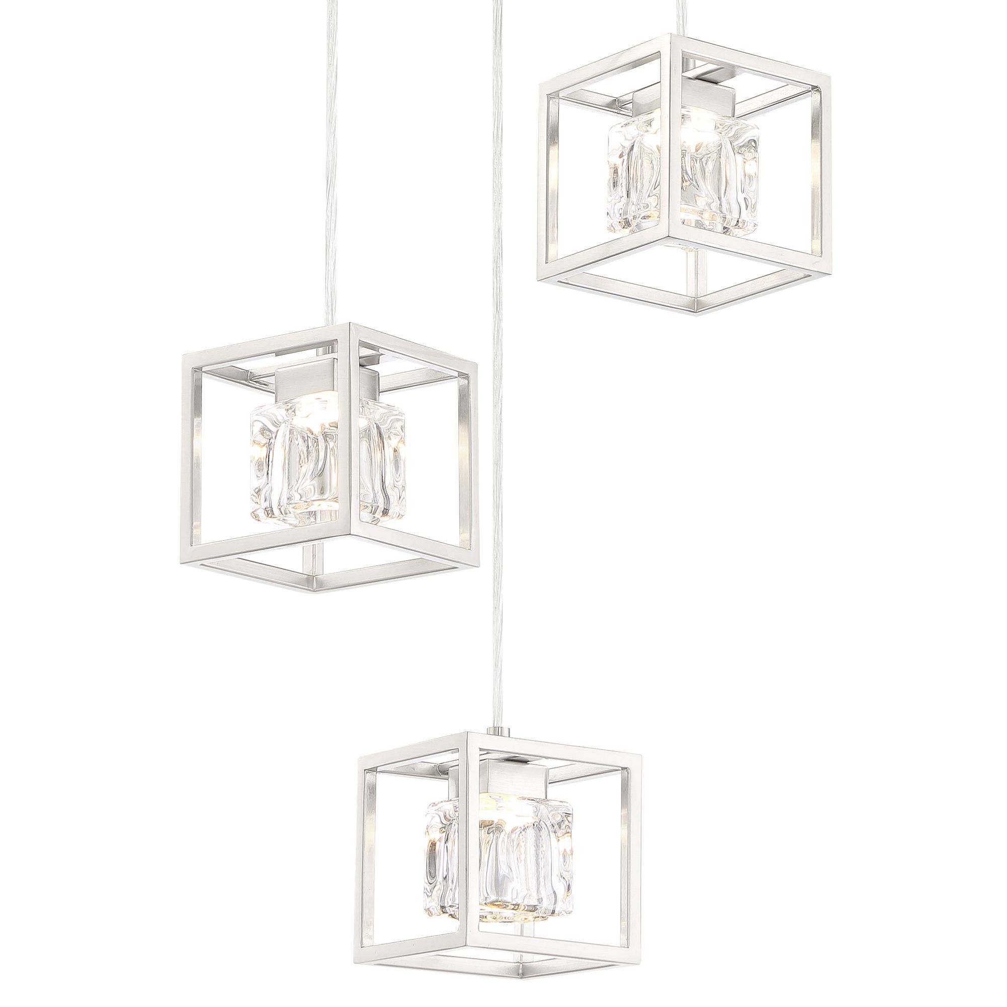 Image 2 George Kovacs San Marin 3-Light LED Brushed Nickel Pendant more views