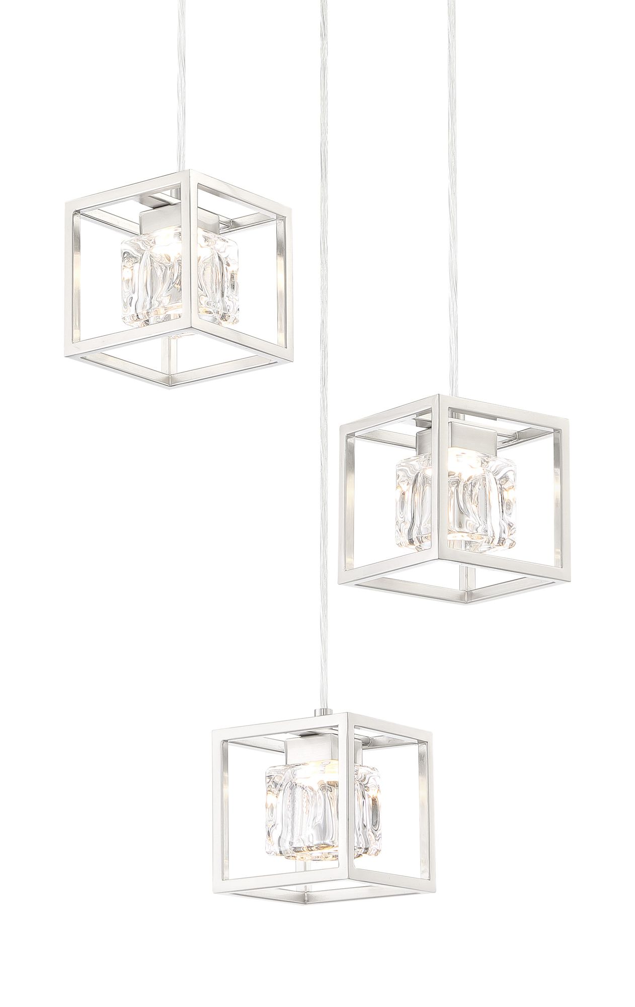 Image 3 George Kovacs San Marin 3-Light LED Brushed Nickel Pendant more views