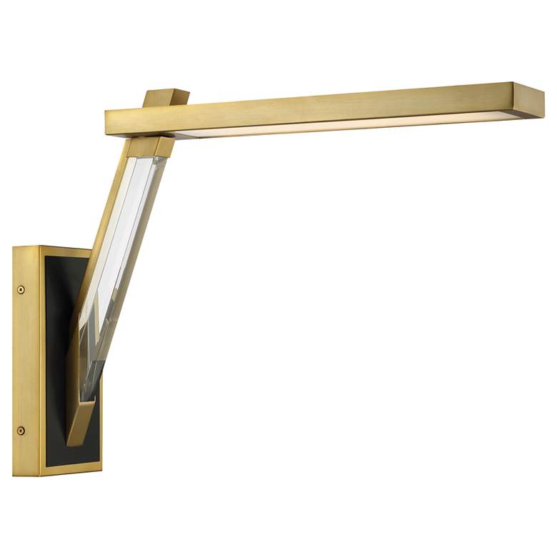 Image 1 George Kovacs Sauvity LED 15-in Soft Brass and Black Wall Sconce with Shade