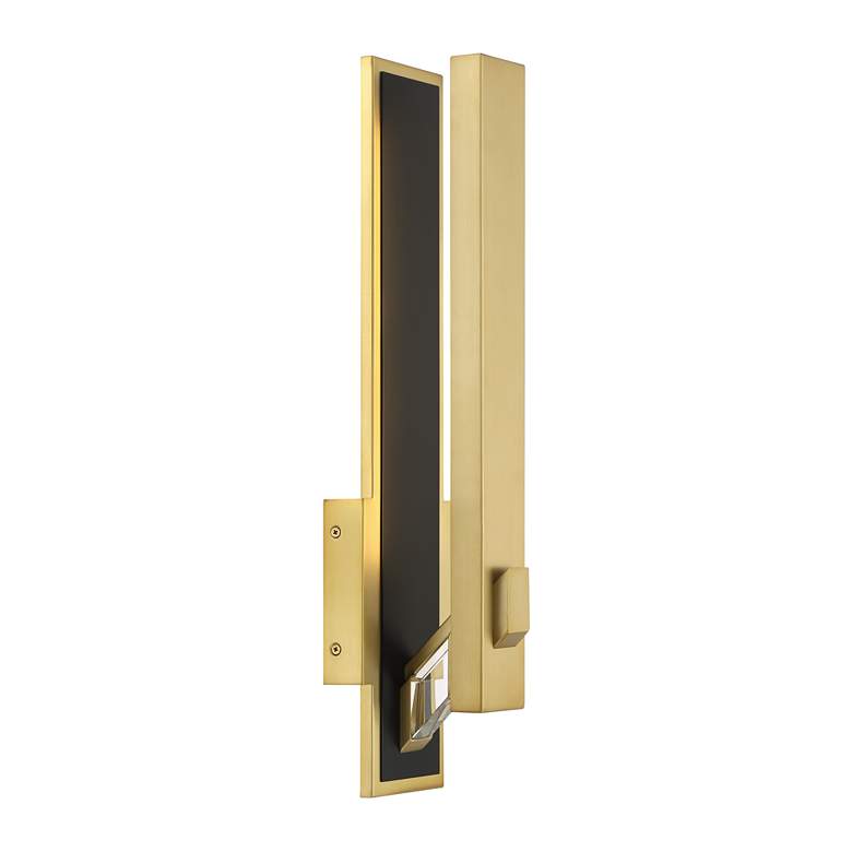 Image 1 George Kovacs Sauvity LED 20-in Soft Brass and Black Wall Sconce with Shade
