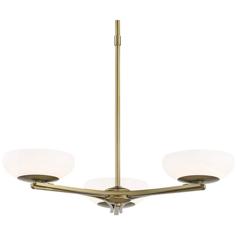 Image 2 George Kovacs Scale 24" Wide Soft Brass Modern 3-Light LED Chandelier