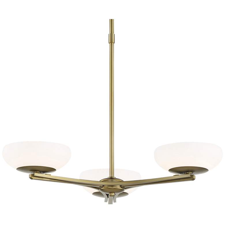 Image 2 George Kovacs Scale 24 inch Wide Soft Brass Modern 3-Light LED Chandelier