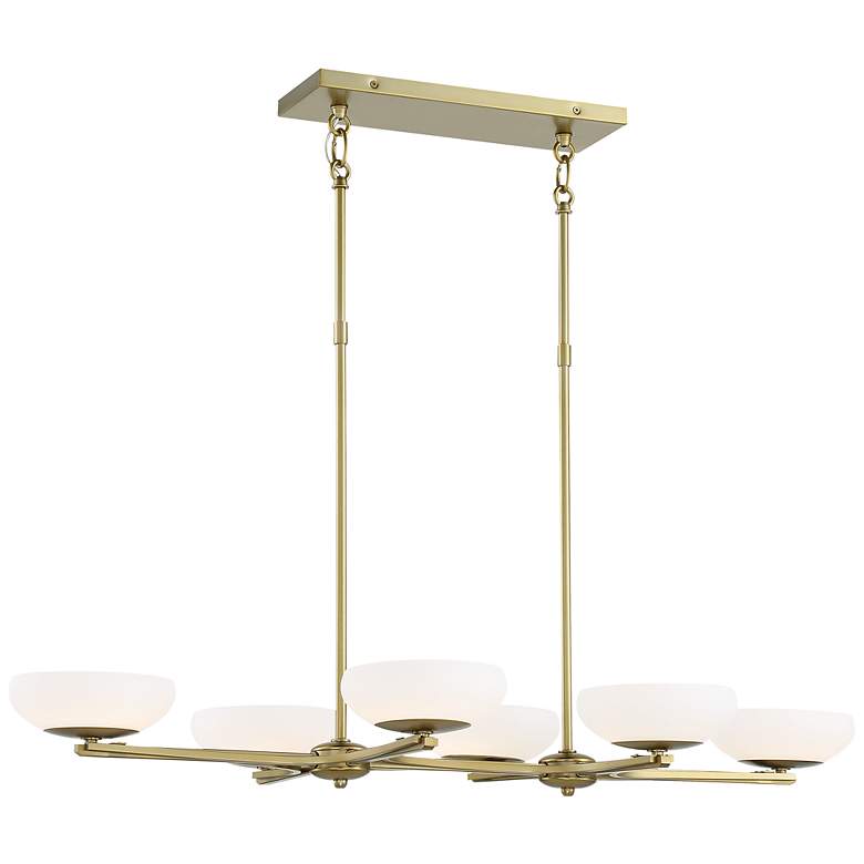 Image 1 George Kovacs Scale 40"W Soft Brass 6-Light LED Chandelier