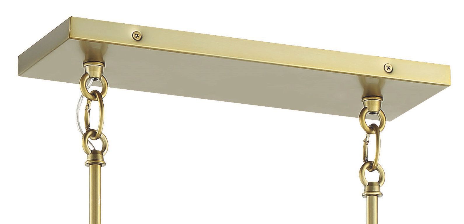 Image 2 George Kovacs Scale LED Soft Brass Linear Chandelier with Glass Shades more views