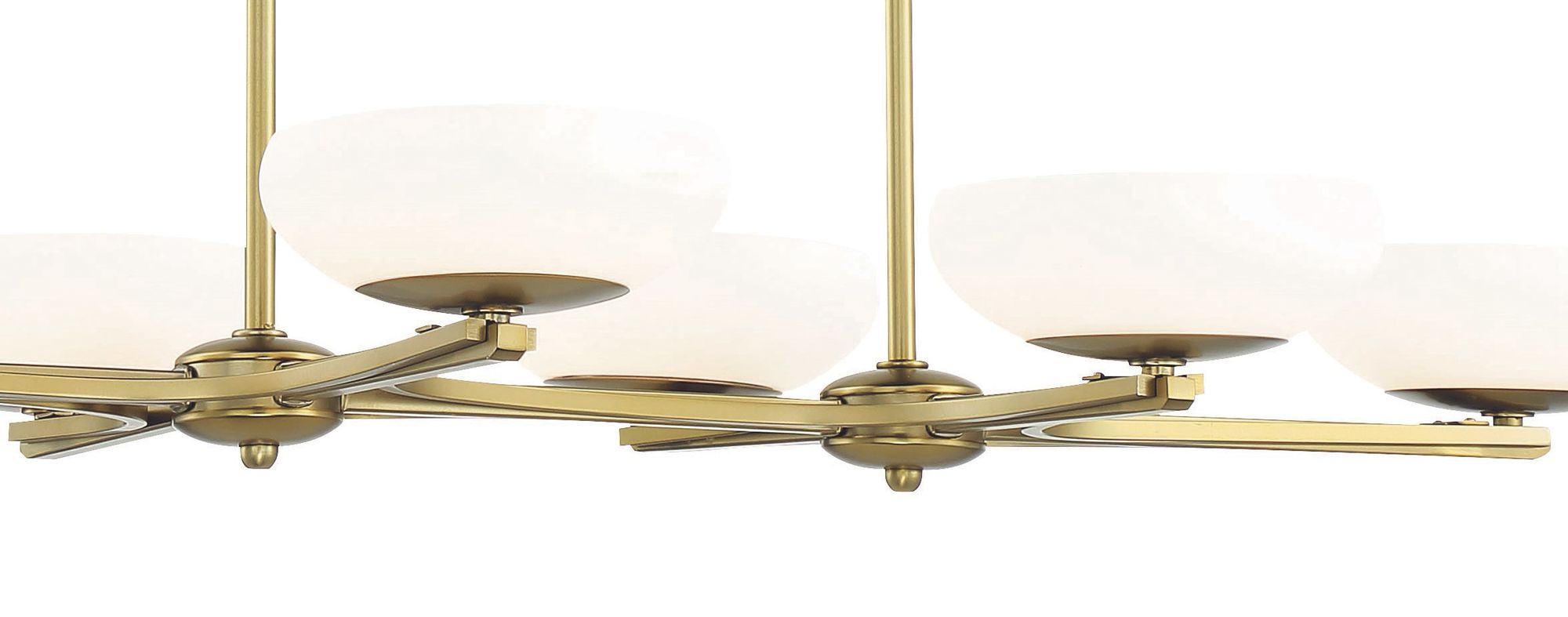 Image 3 George Kovacs Scale LED Soft Brass Linear Chandelier with Glass Shades more views