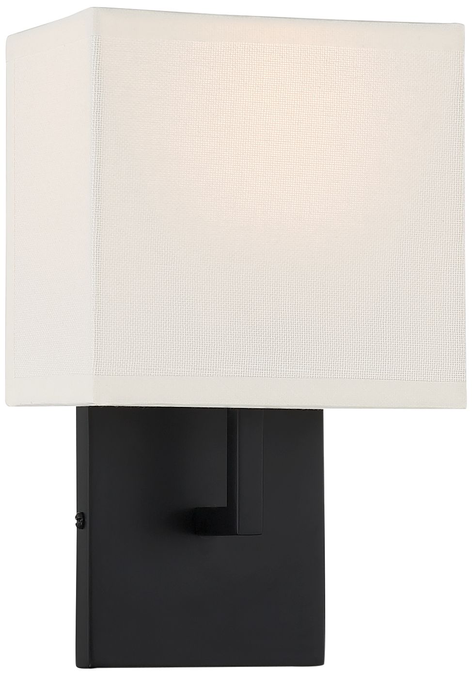 George Kovacs Sconce 1-Light Coal and Off White Linen Shade Wall Mount