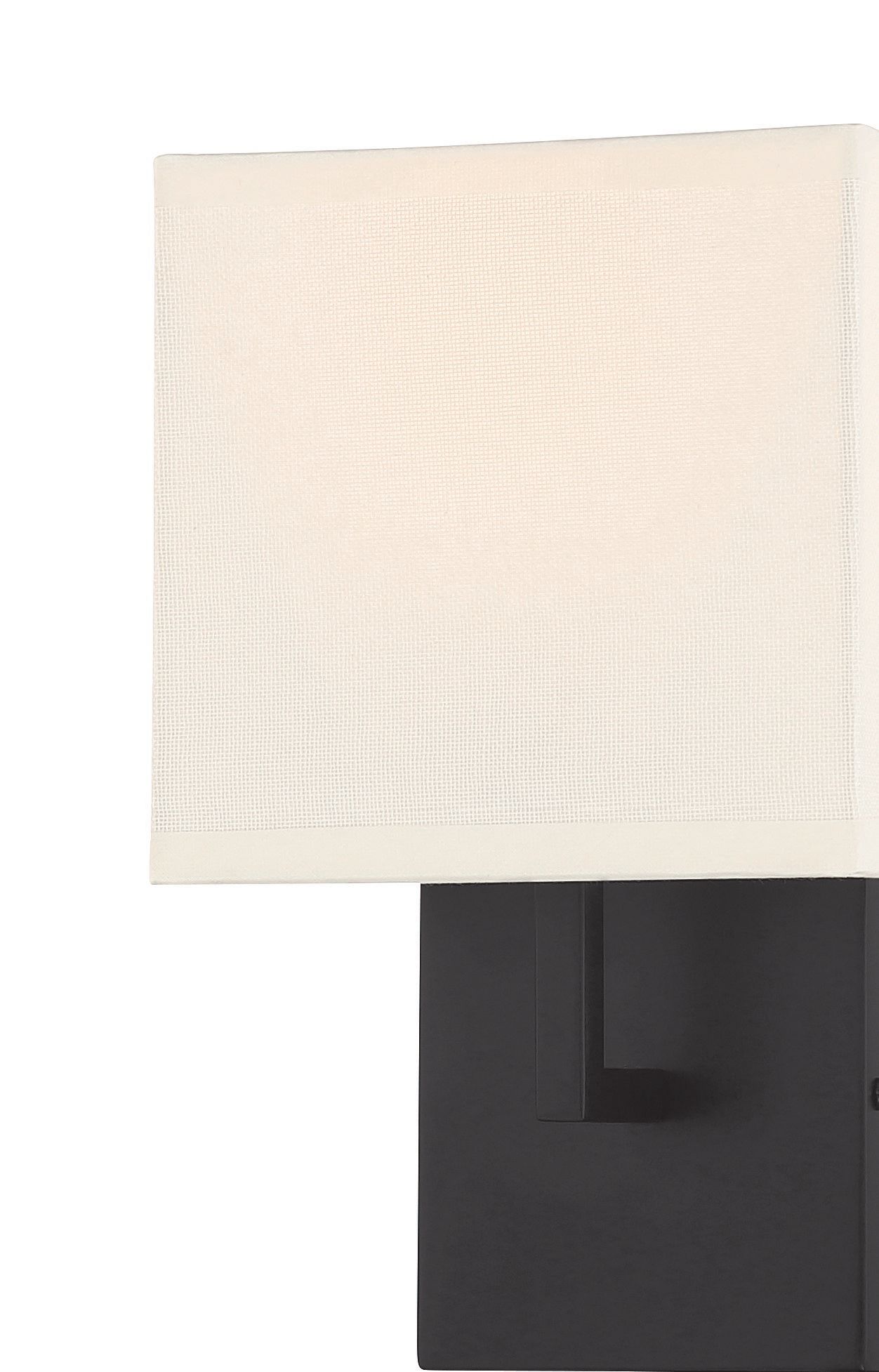 Image 3 George Kovacs Sconce 1-Light Coal and Off White Linen Shade Wall Mount more views
