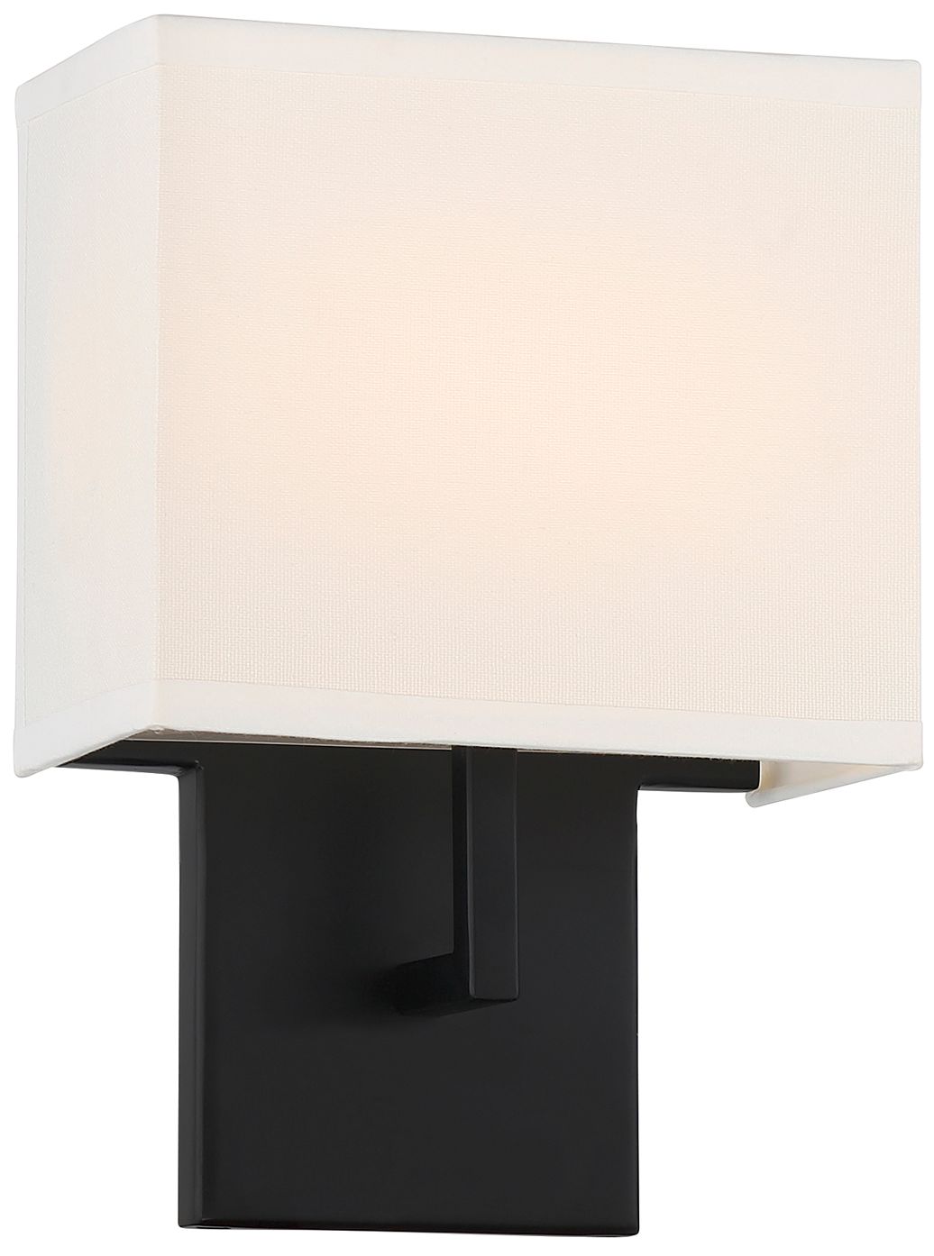 George Kovacs Sconce LED Coal and Off White Linen Shade Wall Sconce